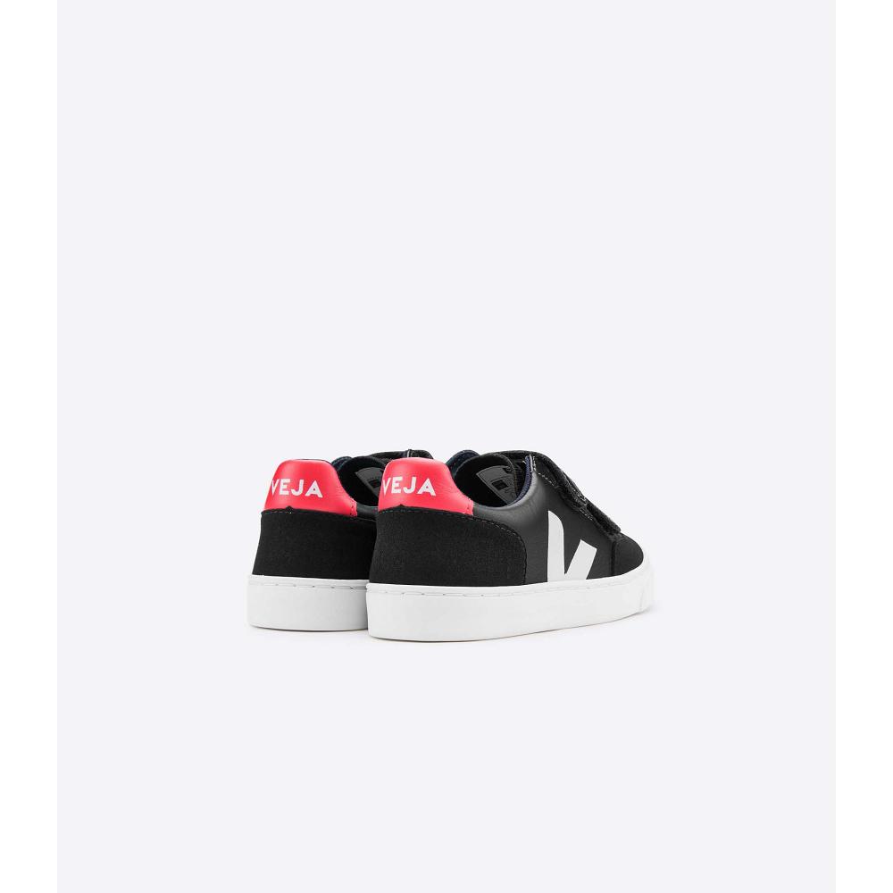 Veja V-12 LEATHER Sneakers Kinderen Black/White | NL 870QMA